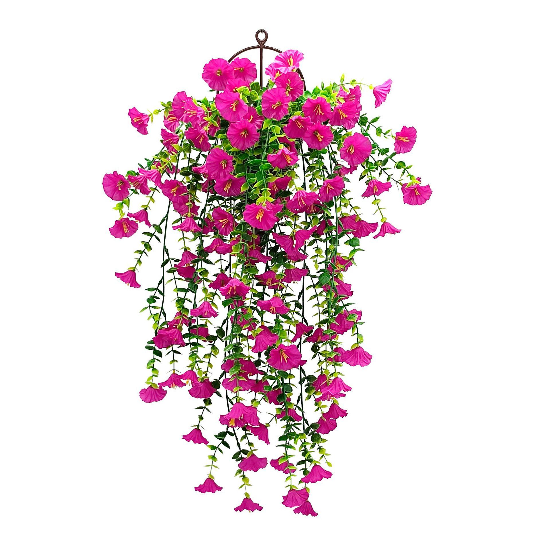 Hanging Artificial Morning Glory Flower Vines for Home Wedding Decoration Outdoor Indoor Garden Wall Decorations Realistic Fake Petunia Bouquets