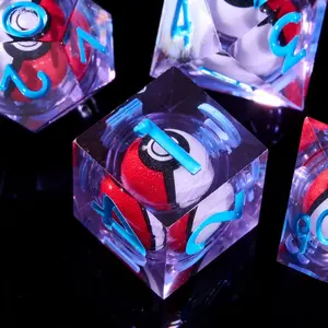 7 Rotating Eye Balls with Blue Numbers, Smooth and Durable, Perfect for D&d, Coc, Mtg, Ideal for Rpg Board Games, Unique Collectible Item