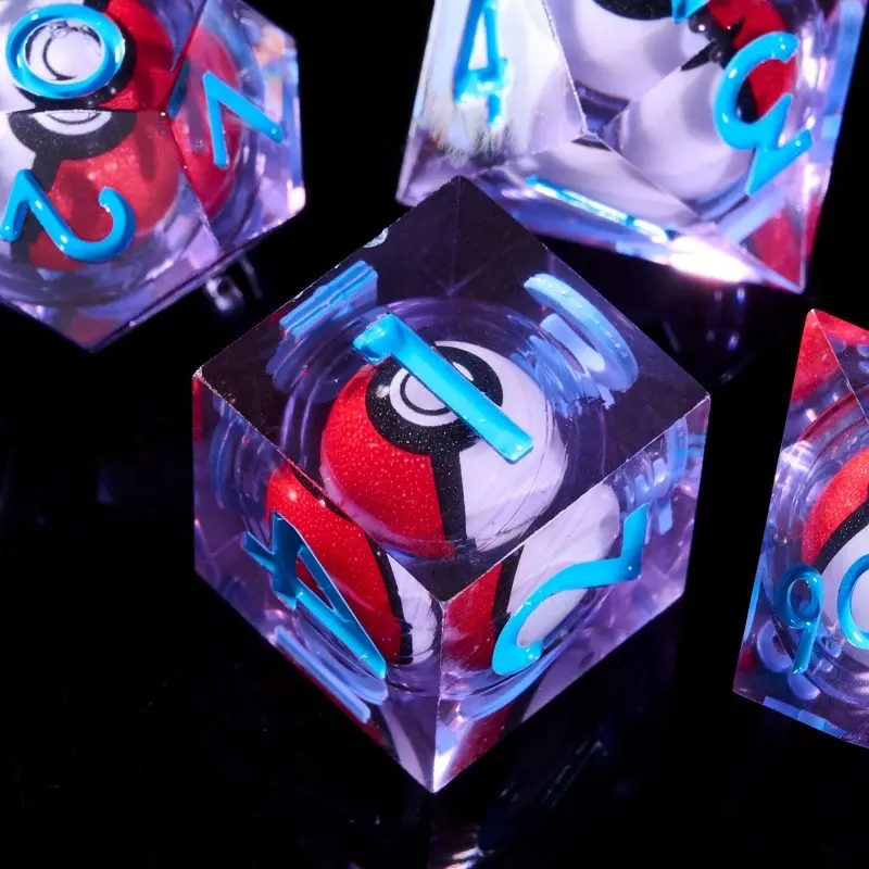 7 Rotating Eye Balls with Blue Numbers, Smooth and Durable, Perfect for D&d, Coc, Mtg, Ideal for Rpg Board Games, Unique Collectible Item