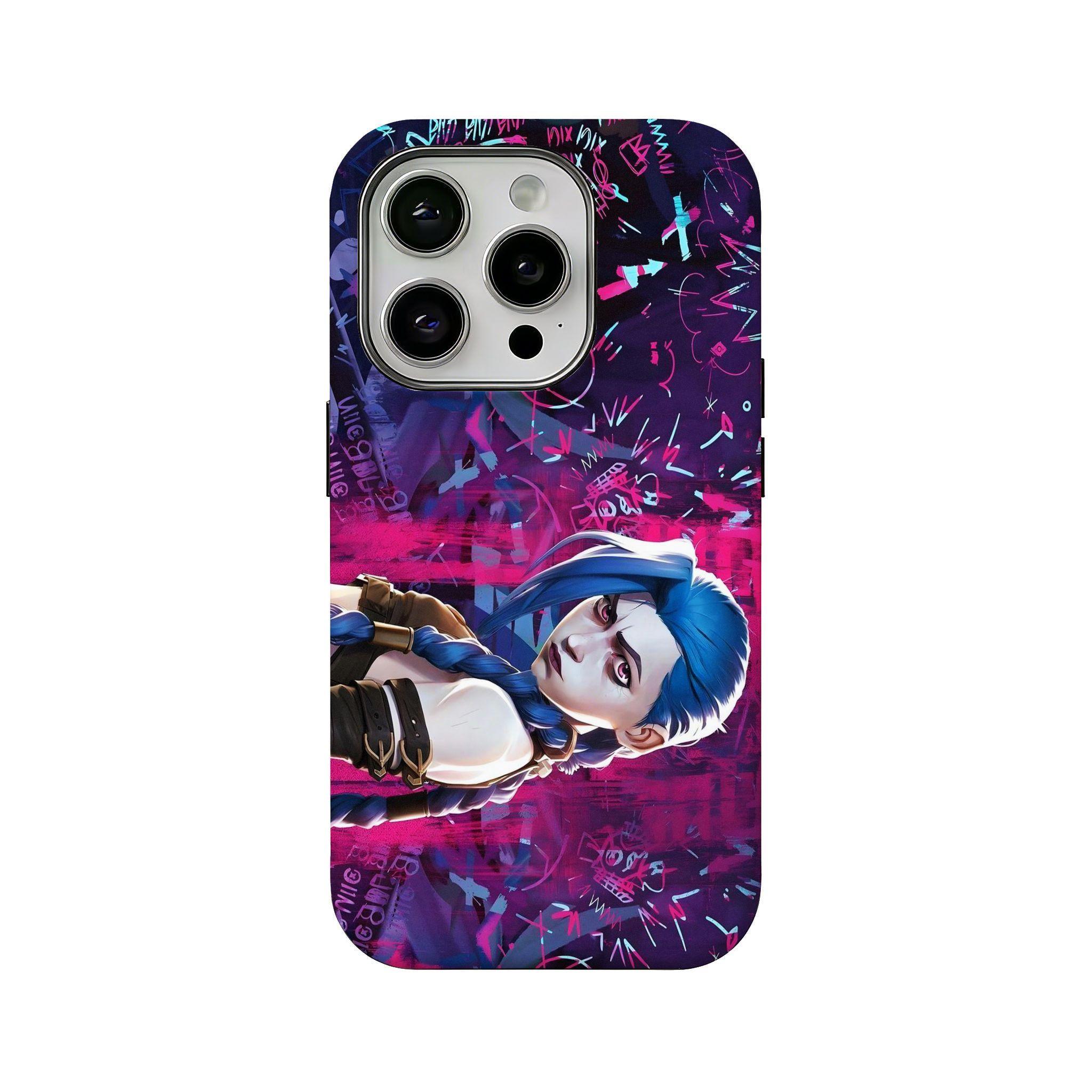 Dark Anime-Style "Arcane" Pattern 2-in-1 Film Case — Compatible with iPhone 12, 13, 14, 15, 16, & 17 Series — A Unique, Distinctive Protective Case — The Perfect Gift Choice