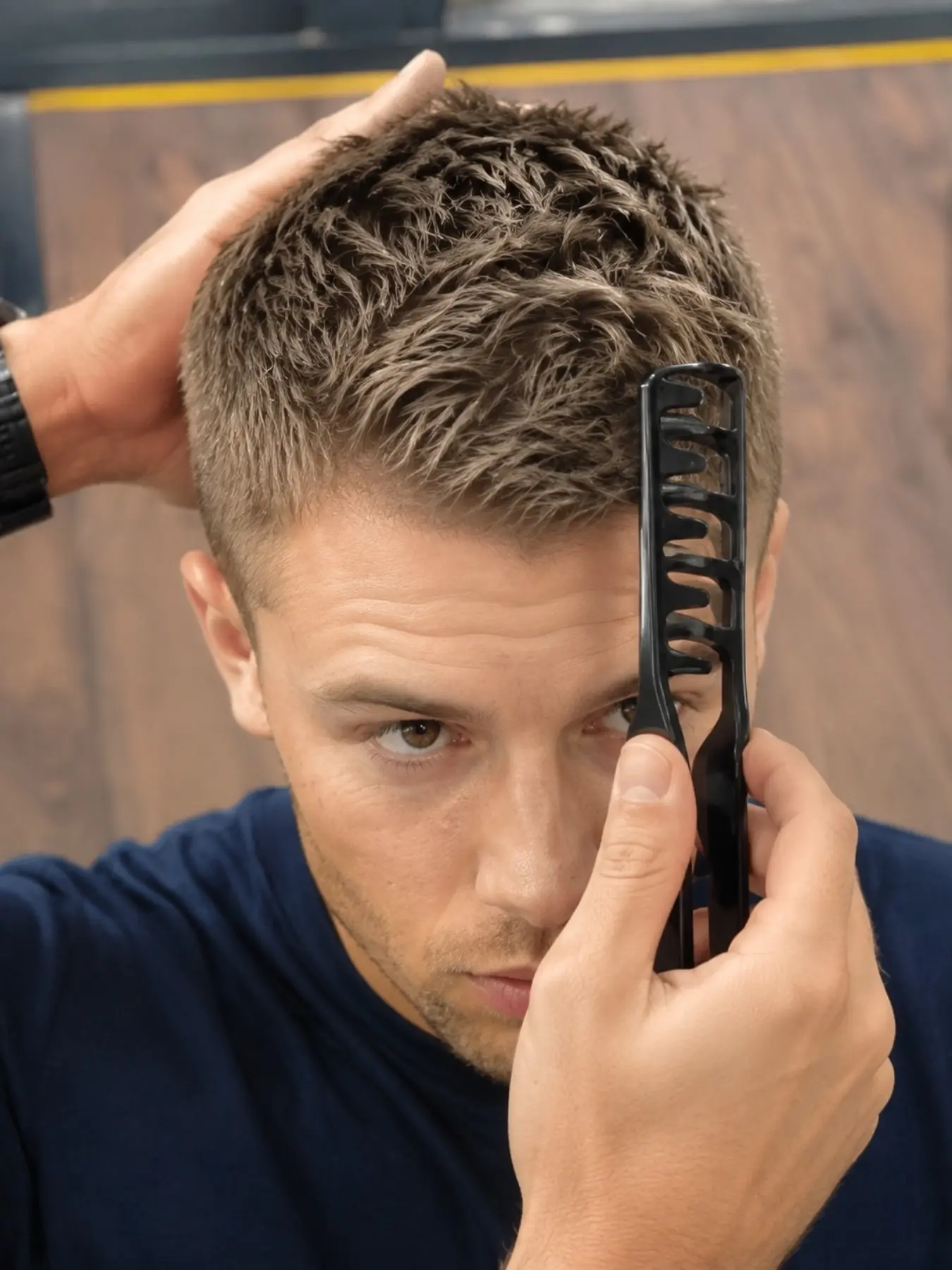 High-elastic ABS Korean texture styling comb for volumizing hair, Hair Styling Tools, suitable for both men and women, conceals hairline and bangs, high crown top tool, 2-in-1 men's folding comb, wide tooth comb, portable Travel Comb