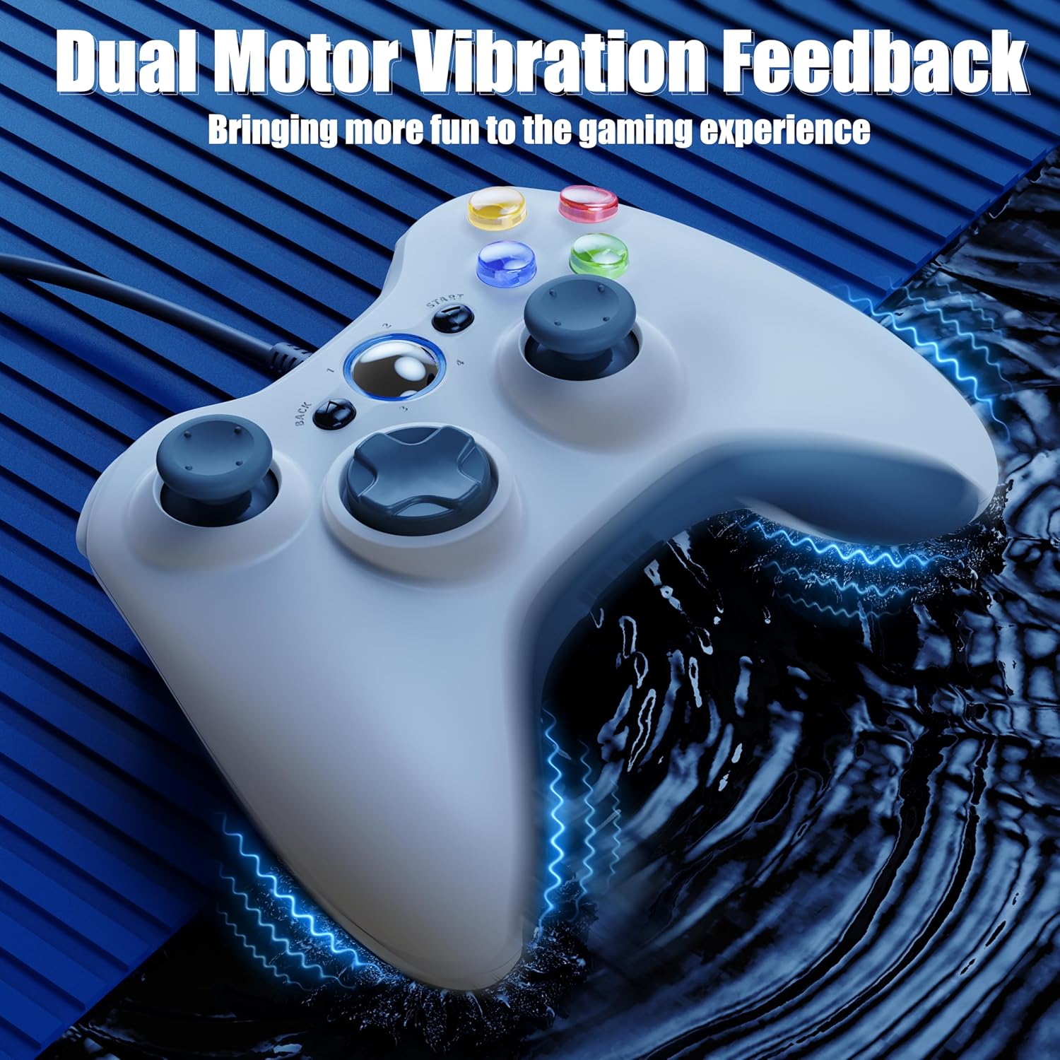 Wired Controller for  360-2 Pack, Compatible with  360/360 S/360 E, with Dual-Vibration, 2.5mm headphone Jack