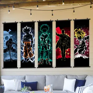 5 Count Hanging Banners, Anime Character Posters, Cartoon Art, Living Room Decor, Modern Bedroom Poster, Waterproof Wall Art Decoration