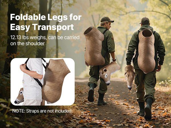 VEVOR Deer Decoy Outdoor Realistic Durable Doe Decoys for Hunting Foldable Legs 1-Pack