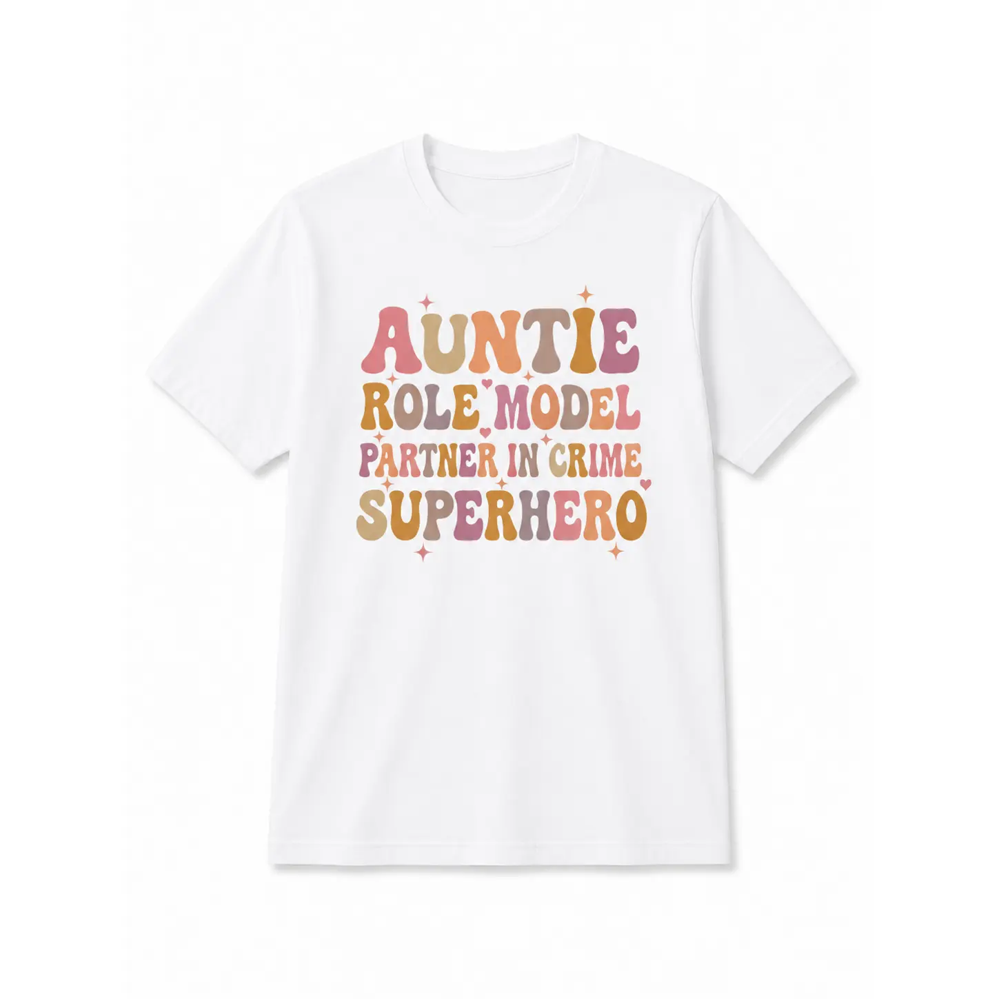 Auntie Role Model Partner in Crime T-Shirt, Retro Graphic Tee for Women, Fun Aunt Shirt and Gift from Niece or Nephew
