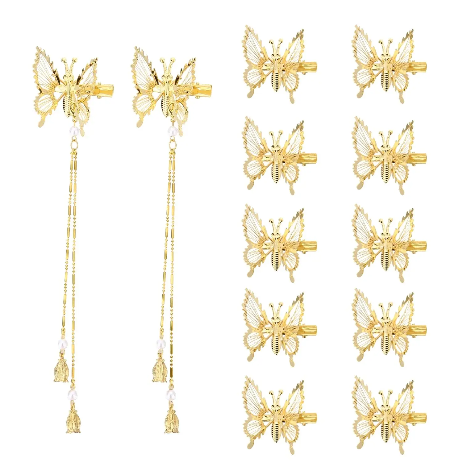 Fluttering Butterfly Hair Clips 12 count