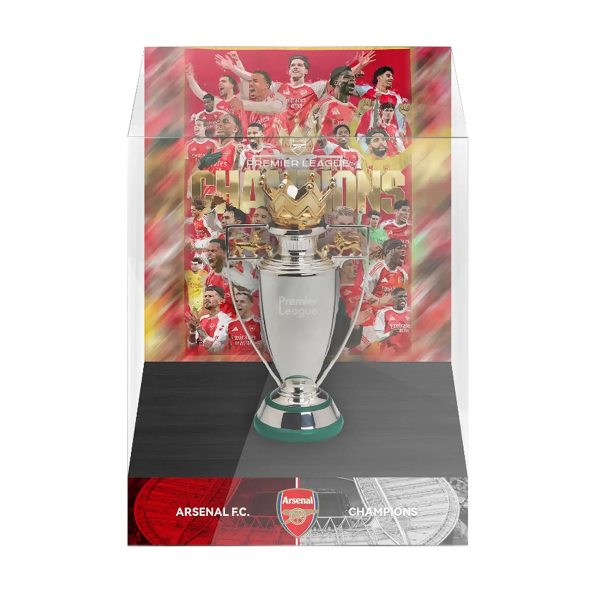 Arsenal Football Club Premier League Championship Trophy with Display Case, Official Arsenal Merchandise, Perfect Gift for Fans