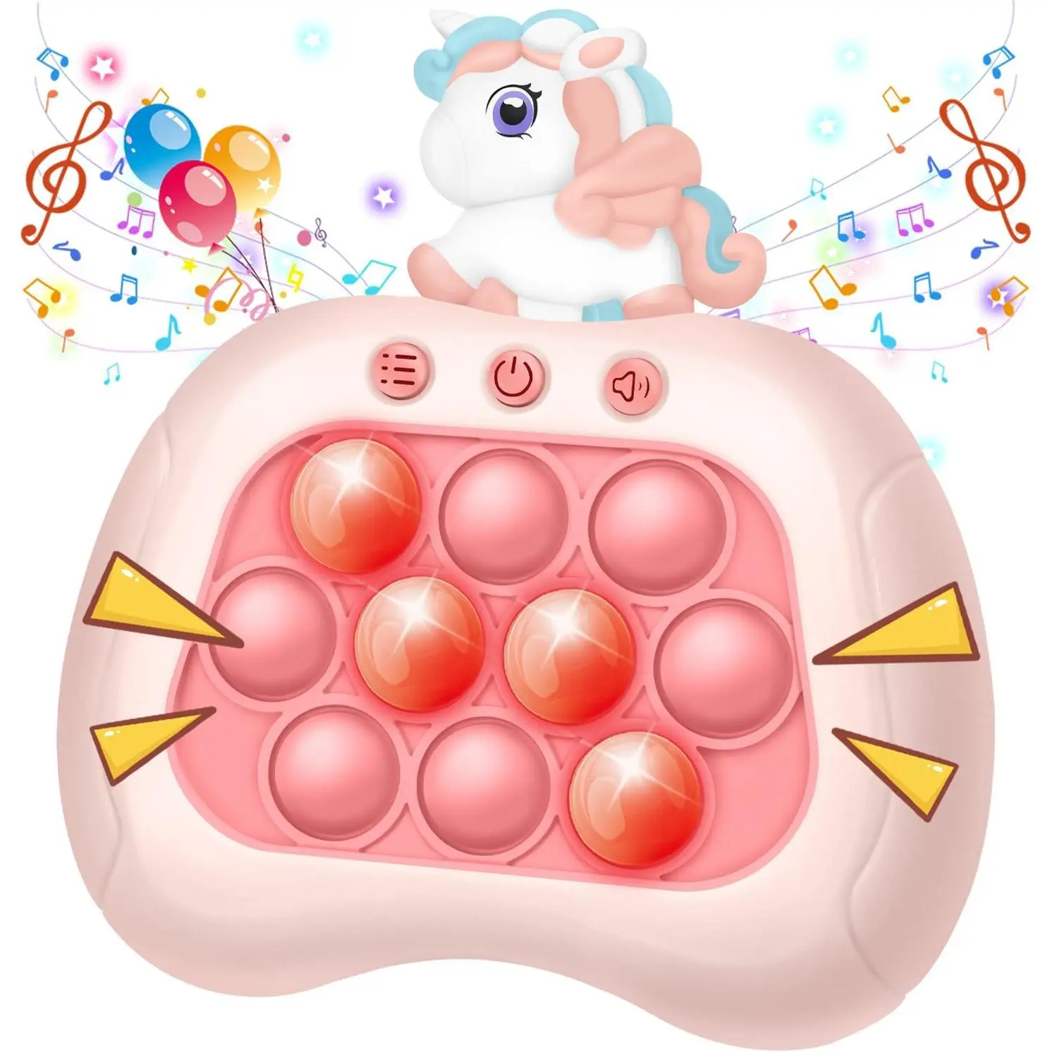 Pop Fidget Game Toys, Rainbow Unicorn Light Up Fidget Toys Electric Pop Bubble Game Controller Handheld Puzzle Sensory Toys Christmas Birthday Gifts for Kids Girls 2026fidget toys
