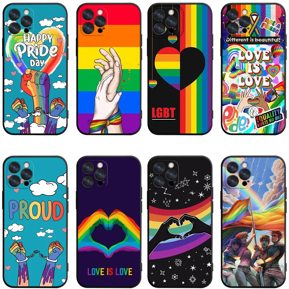 Popular LGBT Pride Rainbow Love Is Love Print Phone Case for iPhone 17 16 15 14 13 12 11 Pro Max Plus Air Samsung S23 S24 S25 S26 Perfect for Pride Fans Birthday Holiday Gifts, Accessories, Shell, Smartphone, Handheld, Cellphone, Casing, Protection, Shell