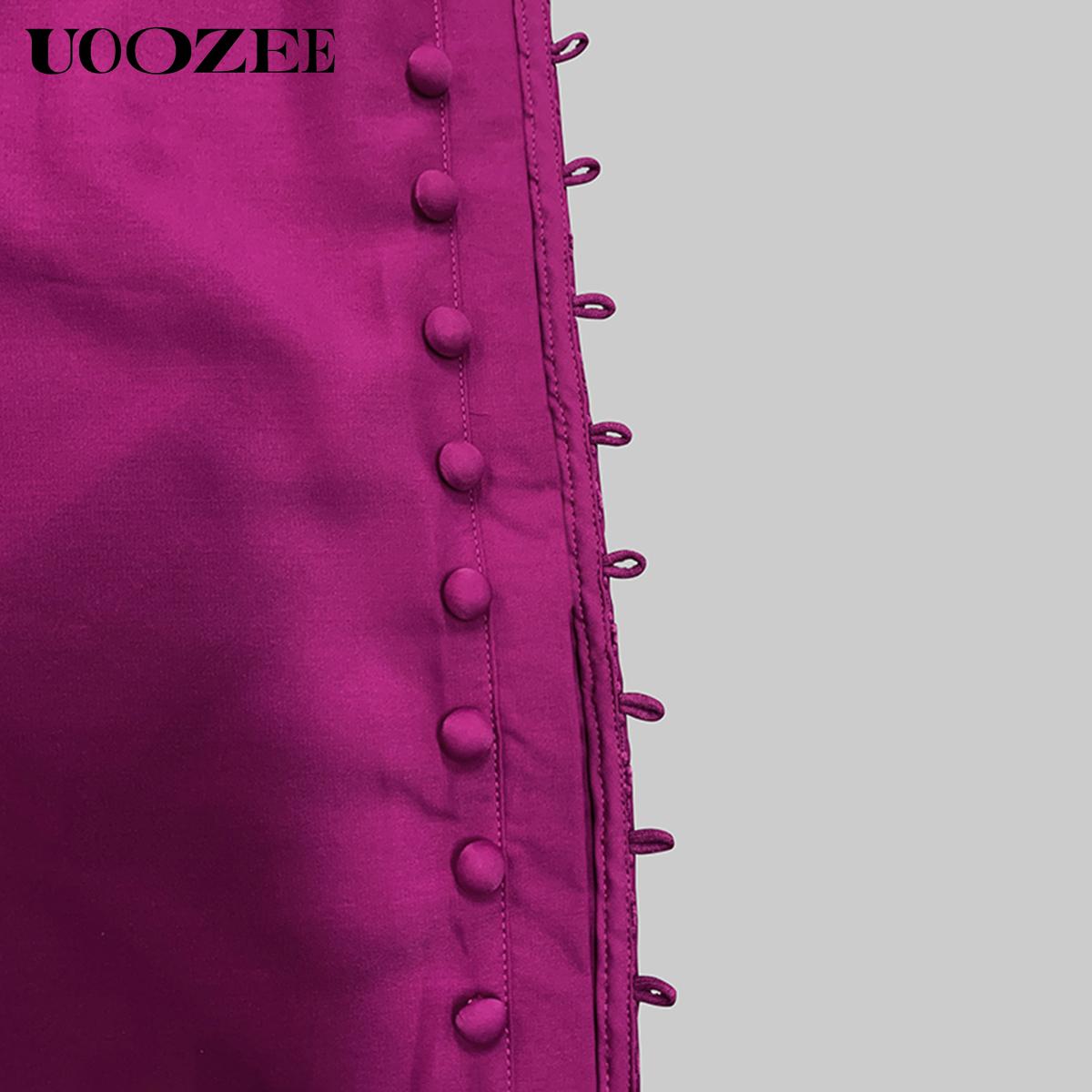 H-Line Loose Buttoned Solid Color Maxi Dresses Summer Long Sleeve