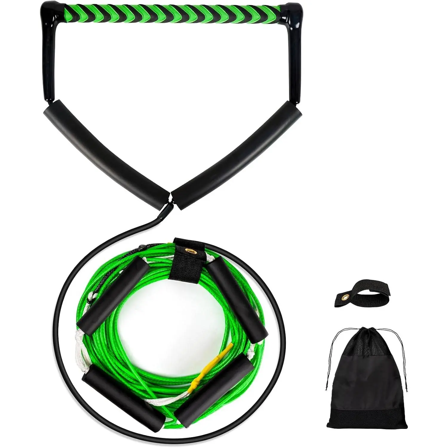 75FT No Stretch Wakeboard Rope and Handle, Floating Dyneema Wakeboard Tow Rope, 4 Sections Adjustable Water Ski Ropes for Wakeboarding, Waterskiing, Kneeboarding and Wakesurfing