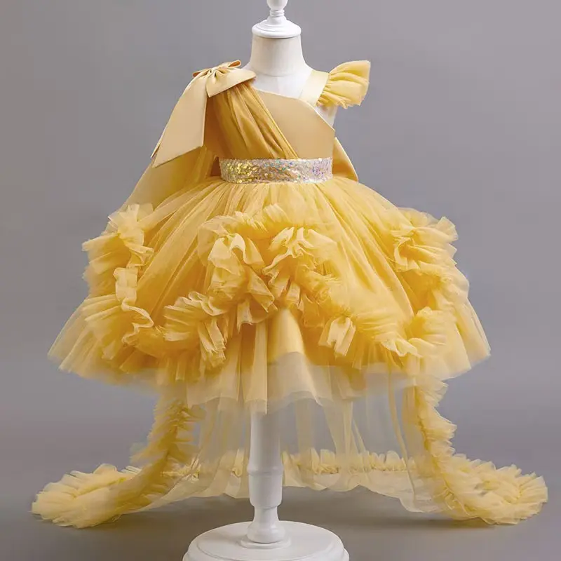 Girls' First Birthday Dress - Off-the-Shoulder Puffy Tutu with Sequin Belt, Mint Green Ruffled Mid-Length Party Dress for & Toddlers, Summer Performance Outfit, Sophisticated Craftsmanship