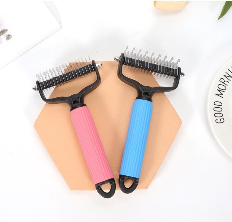 Pet Grooming Tool, Universal Detangling Comb for Dogs, Stainless Steel Double-Sided Design, Effective Shedding Removal & Matted Hair Tamer, Practical Daily Dog Coat Maintenance Supplies. Pet Grooming Tool, Universal Detangling Comb for Dogs, Stainless Steel Double-Sided Design, Effective Shedding Removal & Matted Hair Tamer, Practical Daily Dog Coat Maintenance Supplies.