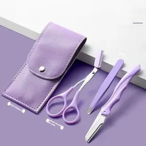 Eyebrow Scissors with Comb, 3pcs/set Makeup Tools, Portable Eyebrow Trimming Set, Eyebrow Razor, Beauty Essentials