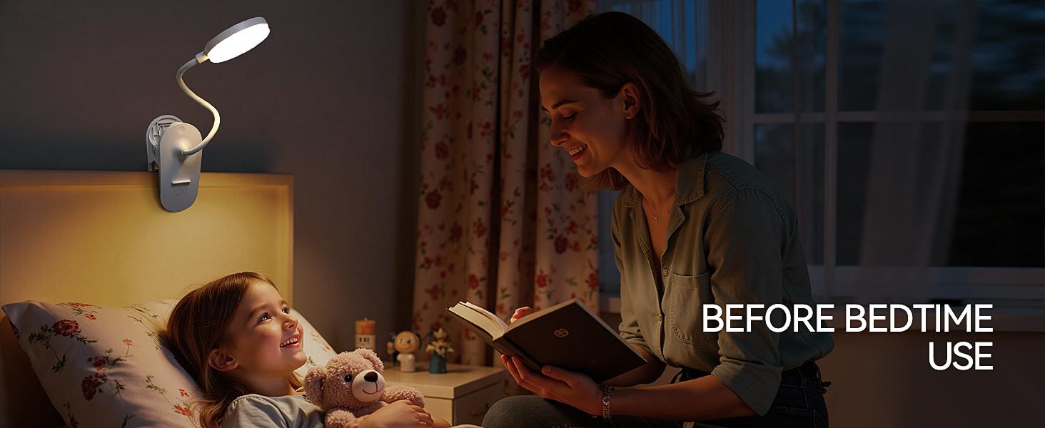 All-Scenario Clip on Lamp - 3600mAh Rechargeable Cordless Light, 360 Flexible Gooseneck, 5 Color 5 Brightness, Fits Bed Reading, Desk, Dorm, Travel, Camping, Eye-Caring - Perfect Gift for Anyone