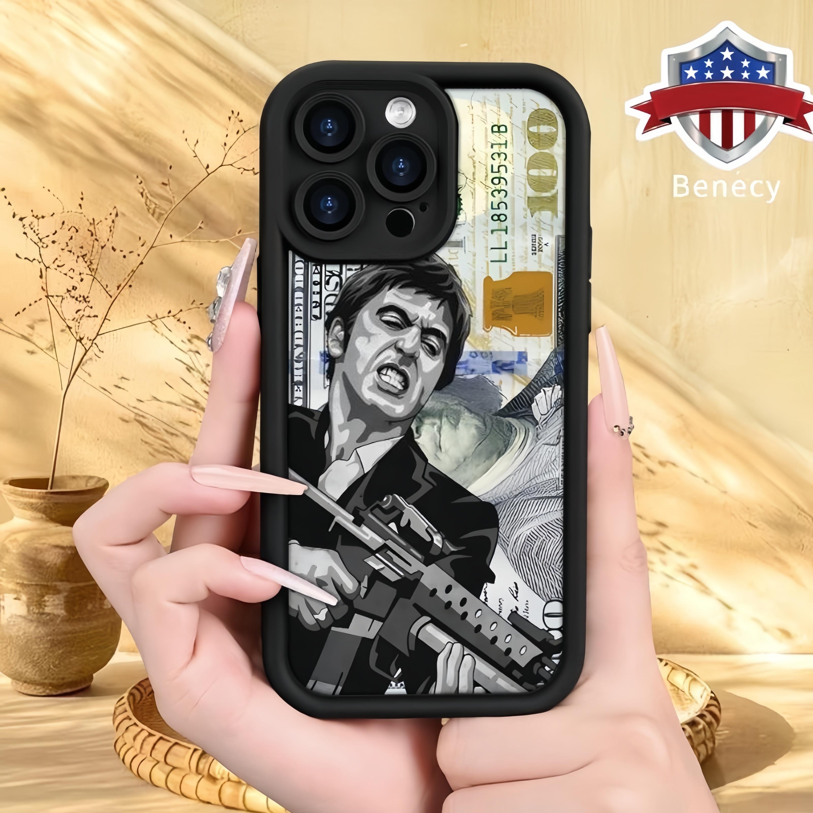 Creative Scar Face Painted Pattern Case for iPhone 17 16 15 14 Pro Max 13 12 11 Air XR XS E Plus Shockproof Drop Protection Rugged Durable Silicone Cover