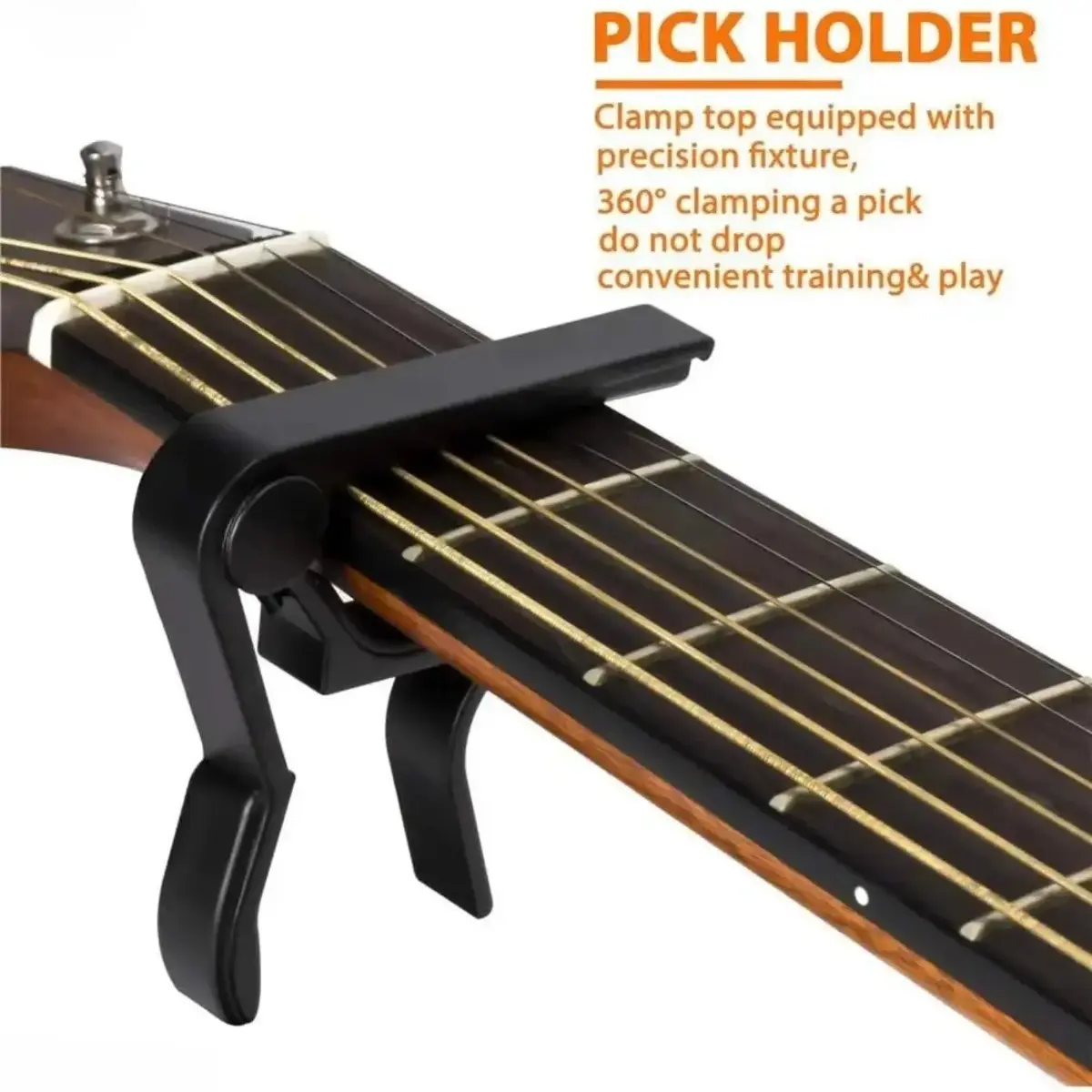 Black Quick-Release Zinc Alloy Guitar Capo - High Performance Music Gear for Acoustic Guitars, Electric Guitars, Ukuleles - Ideal for Musicians