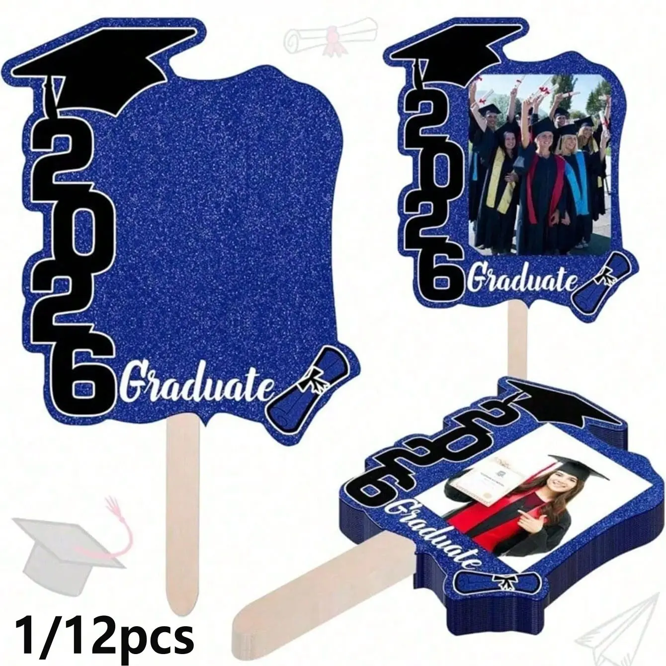 2026 Graduation Folding Fan and Frame Photo Props, Party Decor, Stage Setup, Class Photos, Teacher Appreciation Dinner