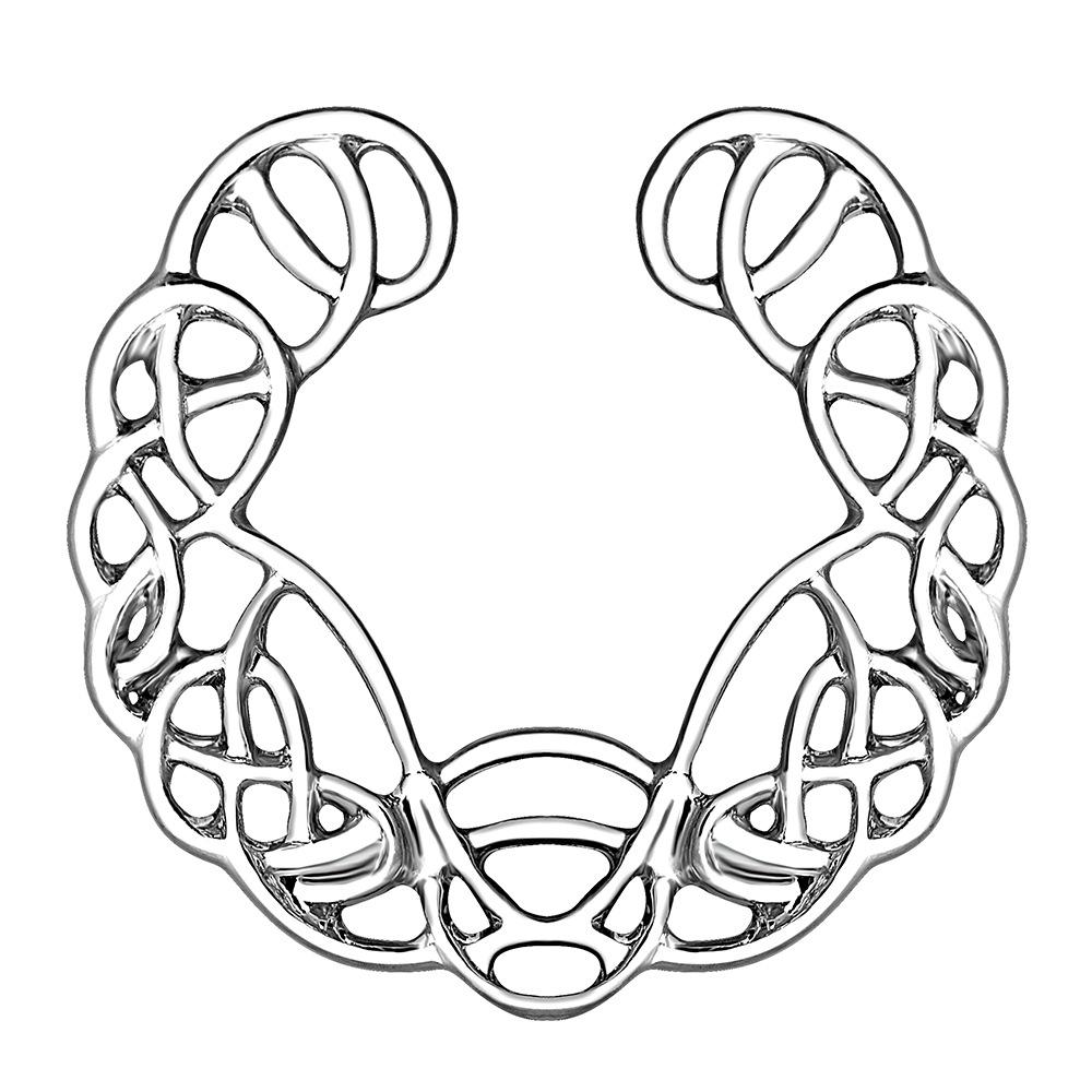 7Pcs 316L Stainless Steel Non-Piercing Septum Clicker Set, Filigree Fake Septum Ring Cuff, Hypoallergenic No Piercing Nose Ring for Women