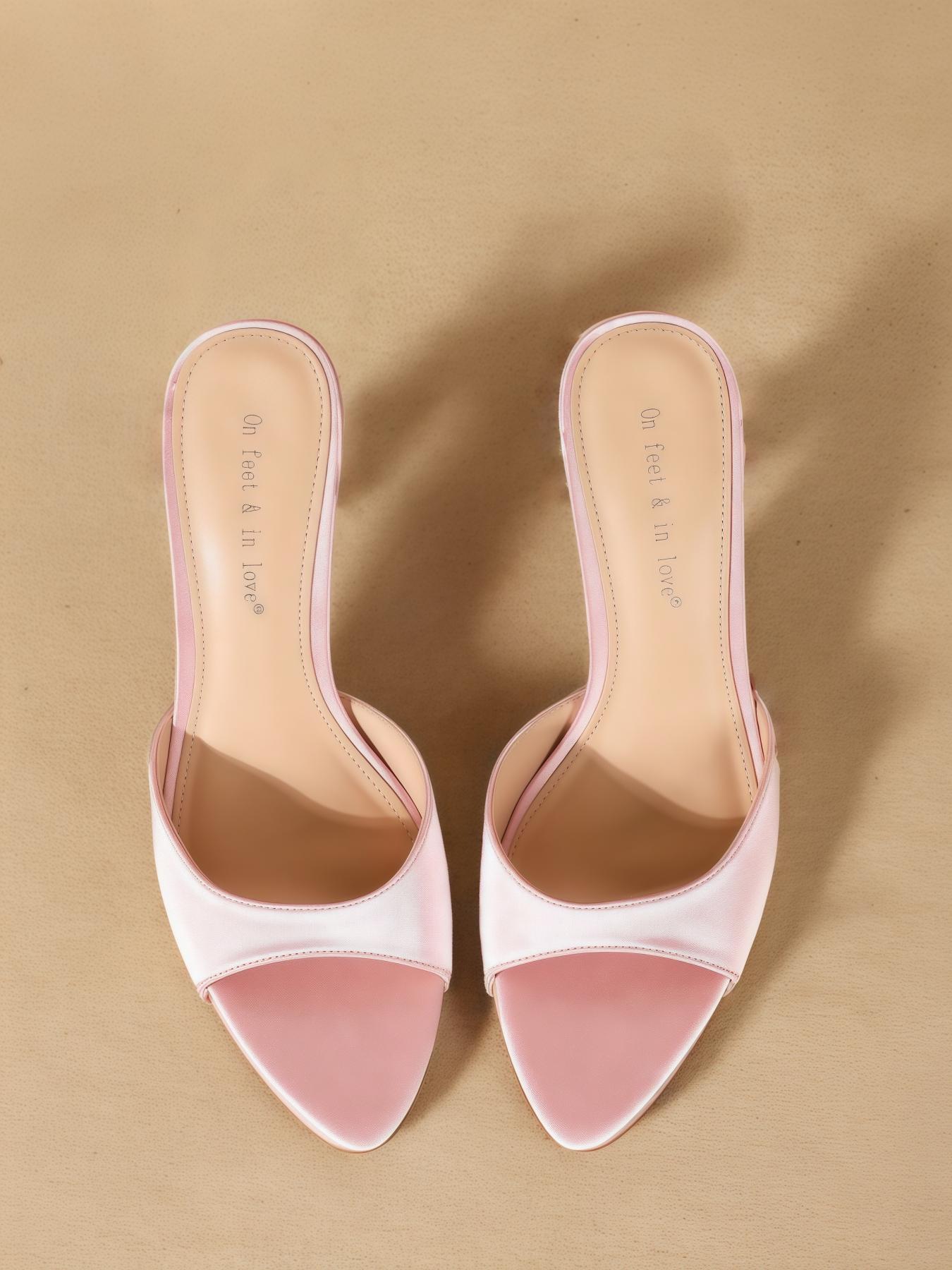 Women's Elegant Minimalist Satin Sandals, Trendy Pointed Toe High Heel Sandals, Chic All-match Shoes for Party & Daily Wear, High Heeled Sandals, Elegant Classy Sandals