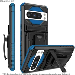 Shockproof Phone Case with Card Holder & Stand, Detachable Protective Cover, Phone Accessories Compatible with Google Pixel 6/6 Pro/6A/Pixel 8/8 Pro, Shockproof Cellphone Casing, Smartphone