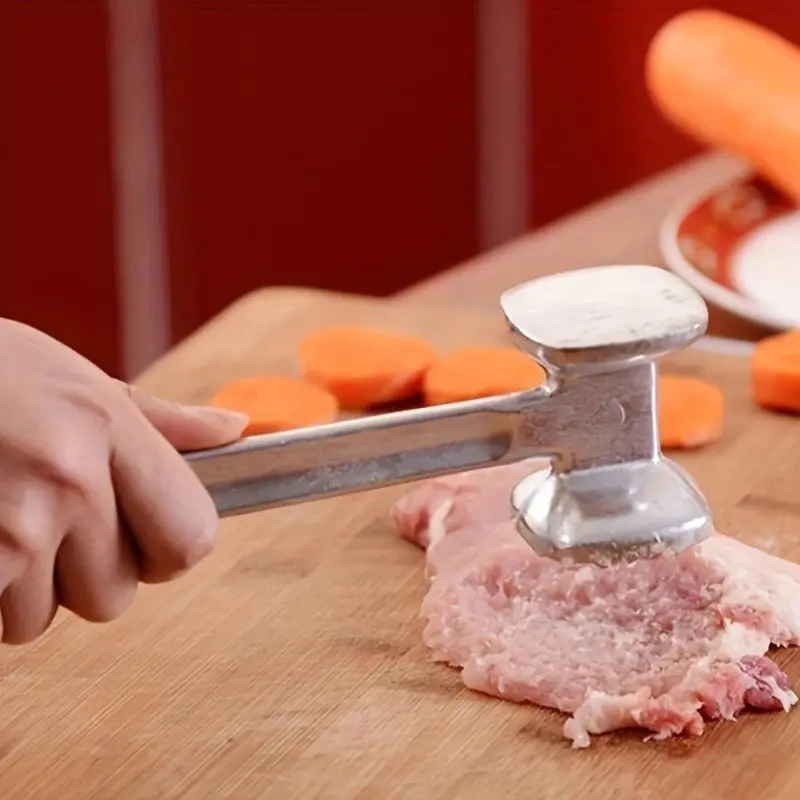 Double-Sided Meat Tenderizer Hammer, Steak Tenderizer Tool, Kitchen Utensil for Chicken and Beef, Food Processing Equipment
