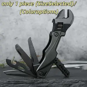 Must-Have Camping Edc Multi Tool, Adjustable Wrench, Folding Pocket Tool with Saw & Knife, Essential Outdoor Gear