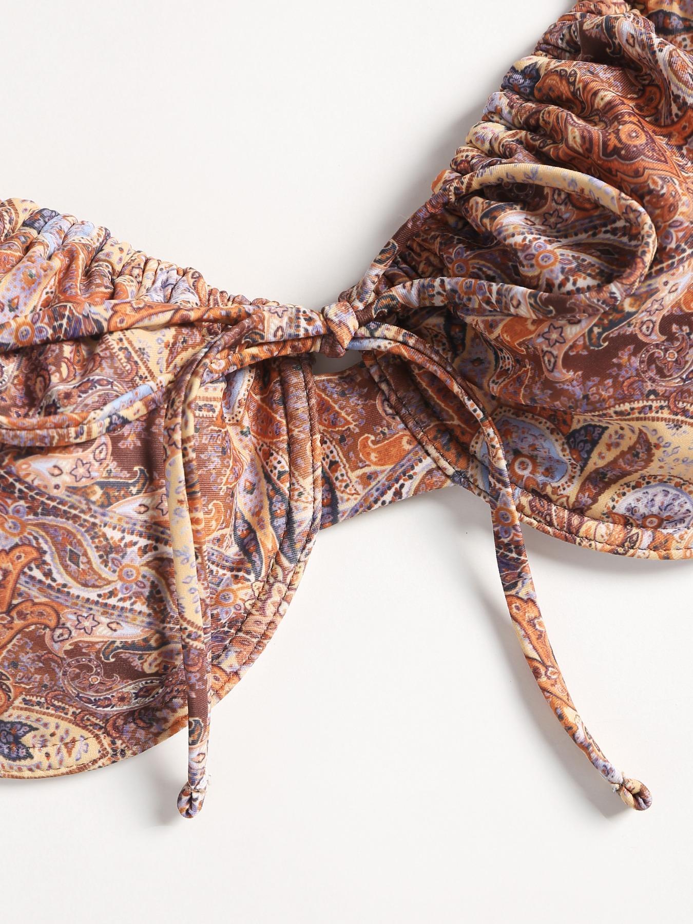 Women's Paisley Print Bikini Set, Casual Fashion Chic Swimsuit for Beach Holiday Vacation, Ladies Swimwear for All Seasons