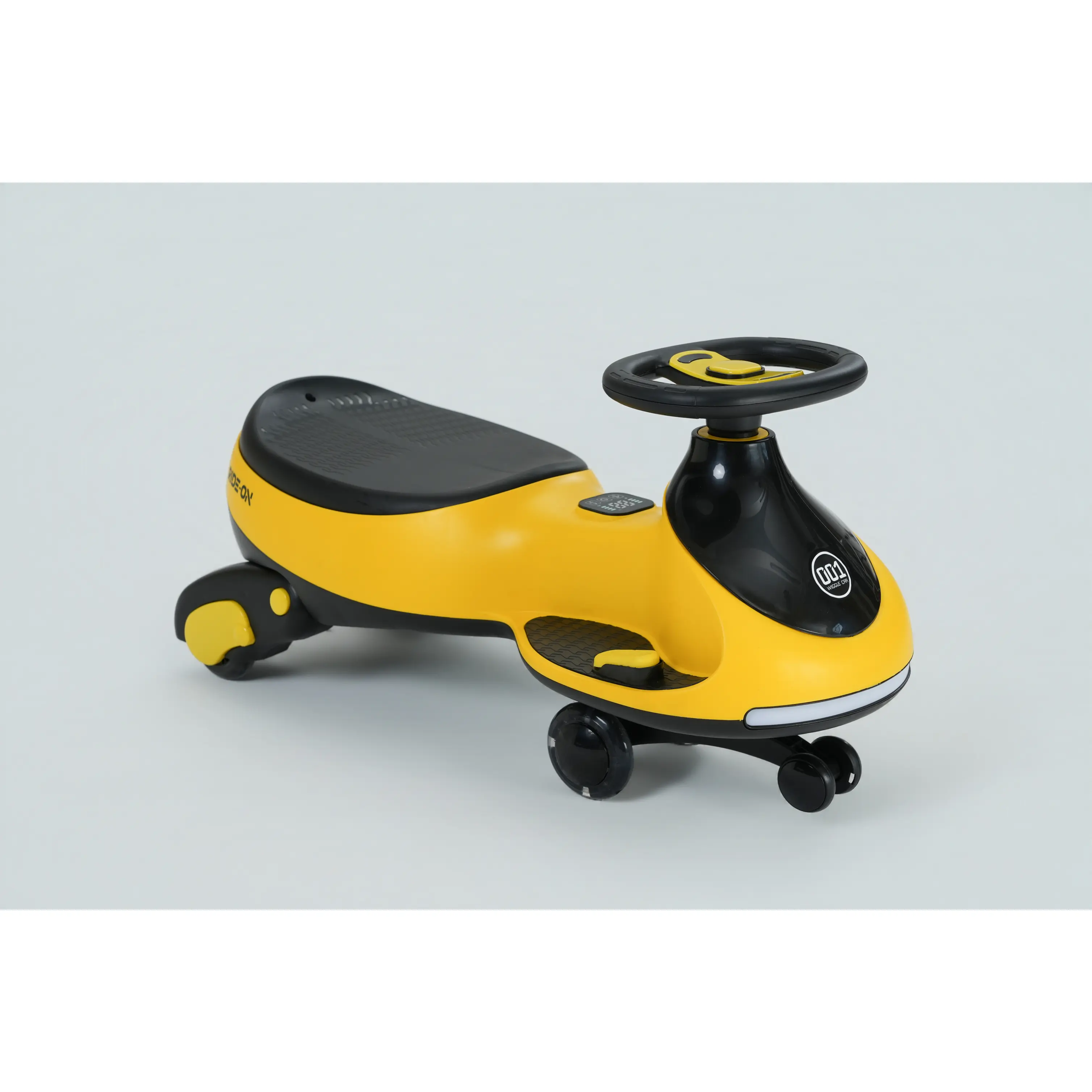 Garvee 12V Rechargeable Unisex PU Plastic 2-in-1 Wiggle Swing Car for 2.5+ Years Toddlers, Pedal-Equipped, 360° Swivel Steering, Anti-Rollover, 3.5Mph Max Speed, 66 lbs Max Load, Flashing Wheels, Music, Indoor-Outdoor Holiday Birthday Gift Ride-On Toy
