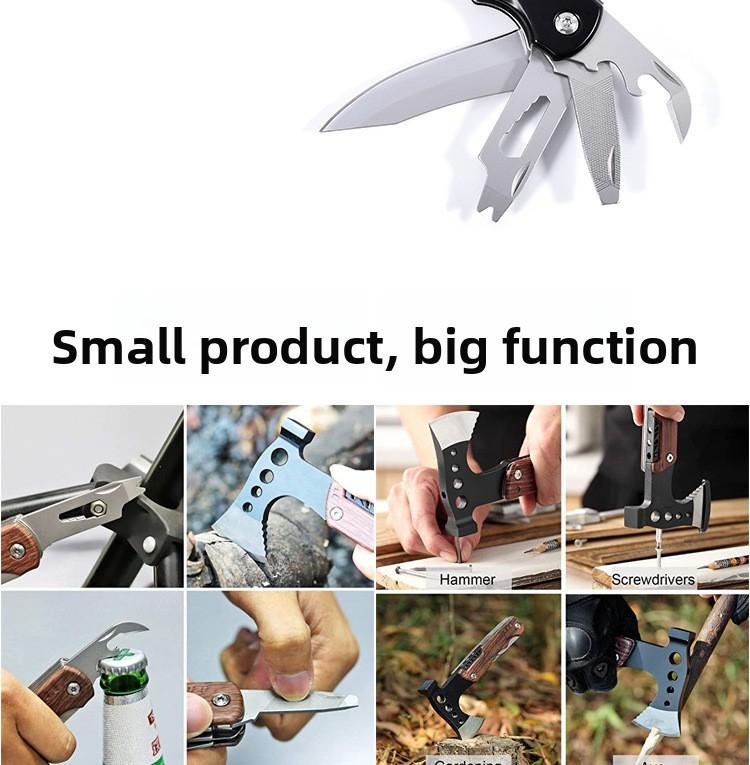 Multifunctional Folding Axe-Hammer Outdoor Camping Survival Tool Tactical Axe Portable Fire Axe with Knife and Pliers Emergency Equipment