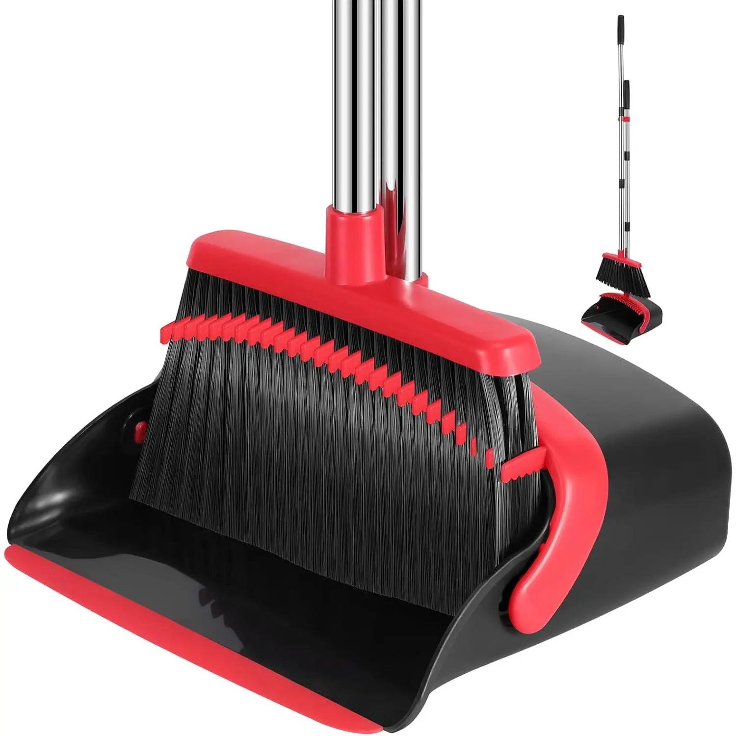 Adjustable 52inch broom and dustpan✨ Built-in teeth for hair removal
