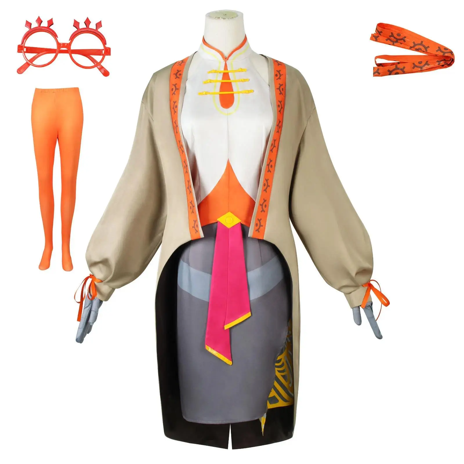 7PCS Purah Zelda Cosplay Costume Outfits Halloween Carnival Party Disguise RolePlay Suit Girls Women Men Adult Accessories Prop
