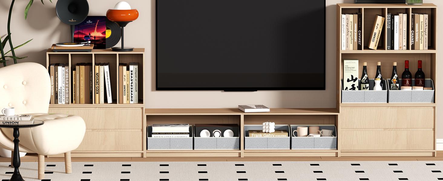 Closet Organizers Bins 6 Packs - Large Closet Shelf Organizer with Handles, Fabric Trapezoid Storage Bins, Collapsible Storage Cubes for Clothes, Towels, Light Gray