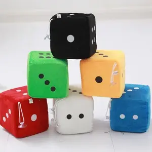 2pcs 6Cm Fuzzy Multicolor Plush Dices Car Hanging Pendant New Year Dice Velvet Dice Model Decoration Rearview Mirrors Styling