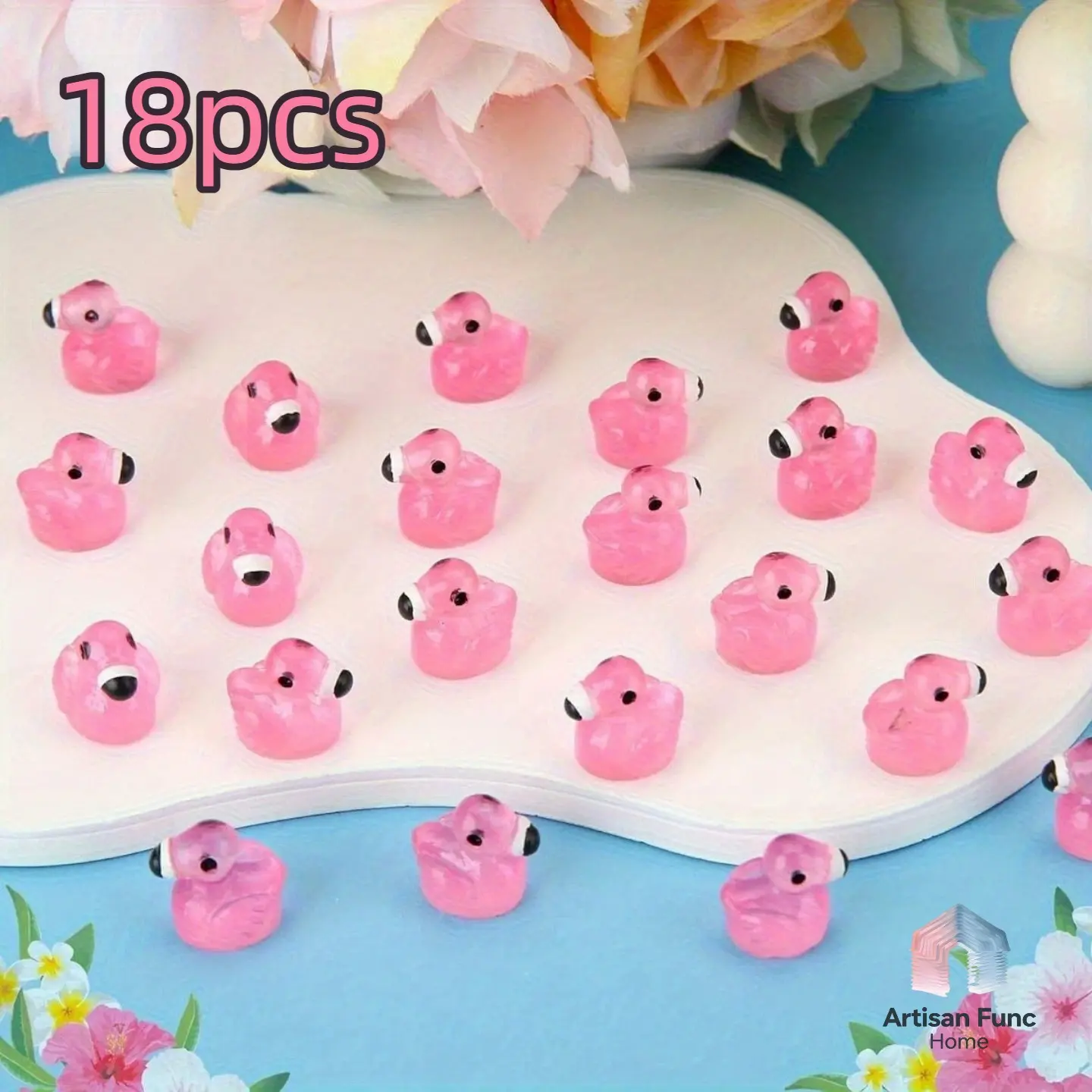 18pcs Glow-In-The-Dark Flamingo Decorations, Unique Party Supplies, Ideal for Home Decoration and Events, Eye-Catching Design