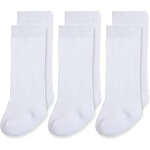 Baby Knee High Socks Seamless Baby Socks Solid Cotton Stockings Boys/Girls 0-3/3-6/6-12/12-24 Months 3 Pack