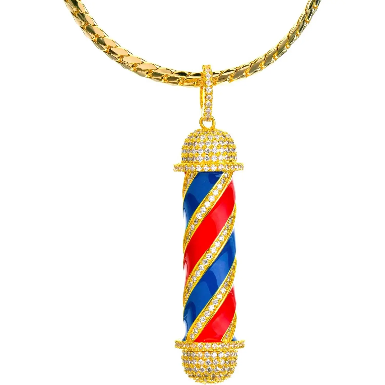 Barber Shop Pendant 20" or 24" Miami Cuban Chain Necklace BCH 15108