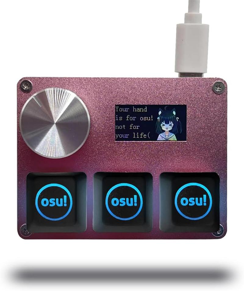 SayoDevice O3C OSU Keyboard Rapid Trigger Hall Switches Magnetic Linear Switches Keyboard with Knob and Screen,Copy Paste,Scut,Macro swap Mini