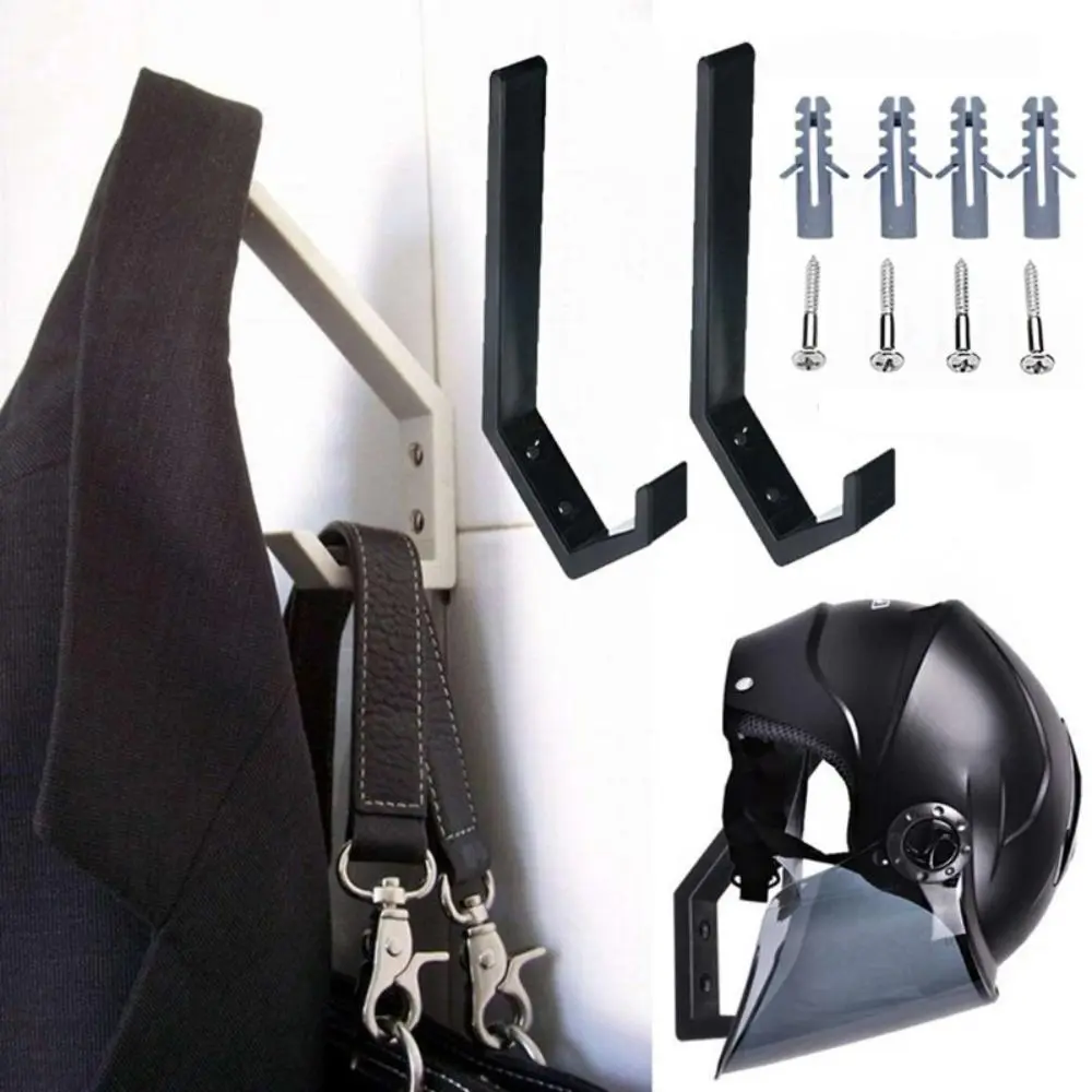 2PCS Large and Small Sizes Helmet Holders Plastic Hanging Hooks Wall Mounted Hangers Hat Glove Bag Shoe Clothes Rack ABS Hook