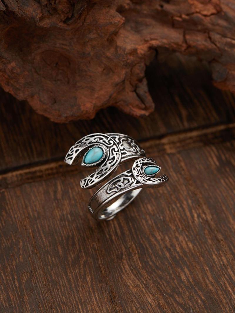 Boho Style Turquoise Decor Cuff Ring, Gifts for Her, Vintage Adjustable Open Ring, Fashion Jewelry Accessories for Women & Girls for Party, Daily Decor, Women Gifts Boho Style Turquoise Decor Cuff Ring, Gifts for Her, Vintage Adjustable Open Ring, Fashion Jewelry Accessories for Women & Girls for Party, Daily Decor, Women Gifts
