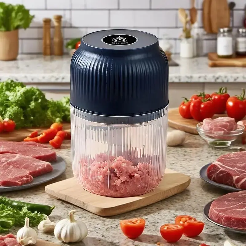 Portable Electric Garlic Chopper, Food Chopper, Kitchen Chopper, Rechargeable Vegetable Dicer Blender, Ideal for Garlic, Ginger, Nuts, Chili, Onion, Meat