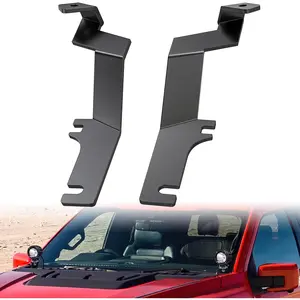 Nilight Iron Alloy Ditch Light Hood Hinge Mount Bracket Kit (2pcs, Electrophoresis Process) – 2inch to 7inch Auxiliary Offroad Night Ride Work Lights for LED Pods, Fits Ford F-150 Raptor 2015-2018