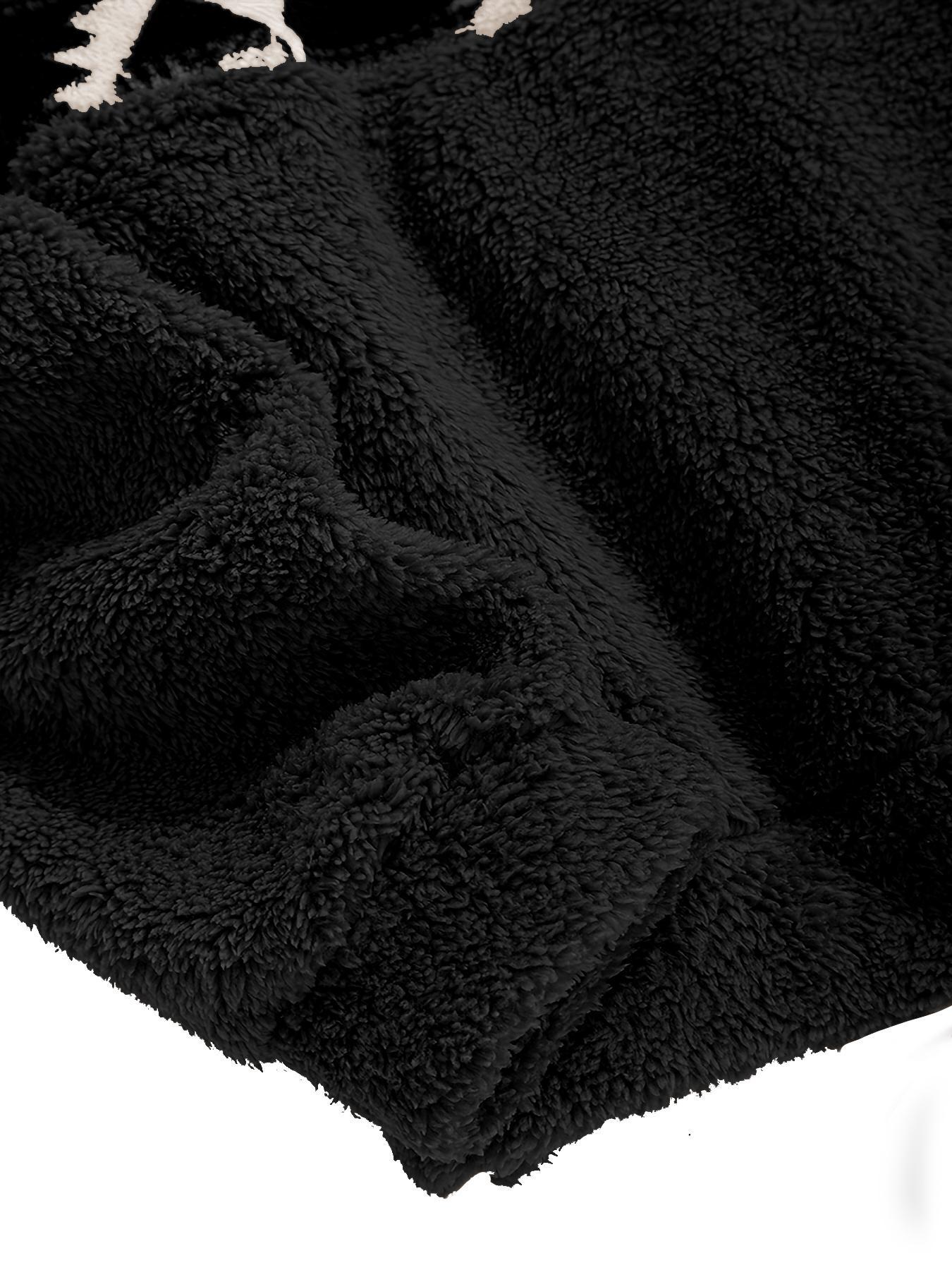 Women's Geometric Print Zip Up Plush Sweatshirt, Casual Long Sleeve Pullover for Fall & Winter, Sweatshirts for Women, Women's Clothes for Daily Wear, Classic Pullover