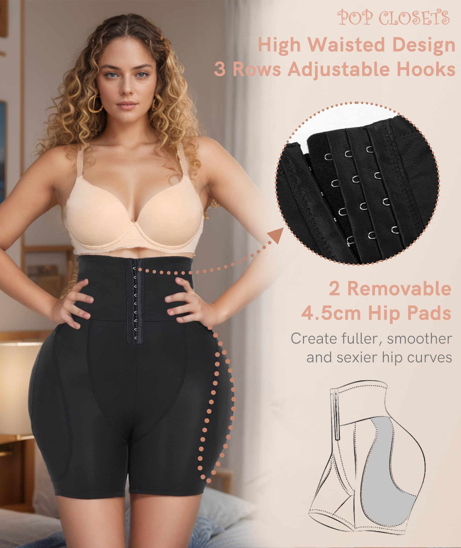 High Waisted Body Shaper Shorts Shapewear for Women Tummy Control Thigh Slimming Slip Shorts Butt Lifting Shapewear Panty Hip Compression Seamless Womenswear Padded Lingerie Basic Minimalist