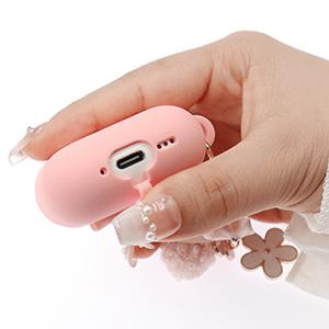 Compatible with AirPods 4 Case , Premium Soft Silicone Protective Case Cover for Apple AirPods 4th Generation with Cleaner Kit, Carabiner and Keychain Accessories for Women Girls (Pink)