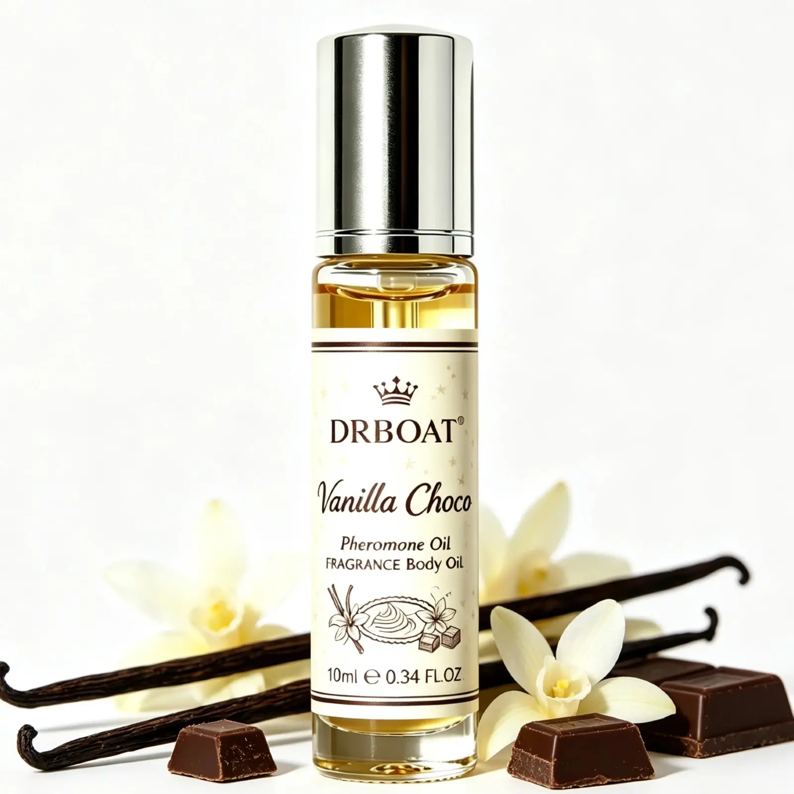 10ML Vanilla Choco Perfume Oil - Roll-On Subtle Vanilla Oleoresin Fragrance Oil, Cocoa Butter Body Oil for Men and Women, Dating Traveling Home.