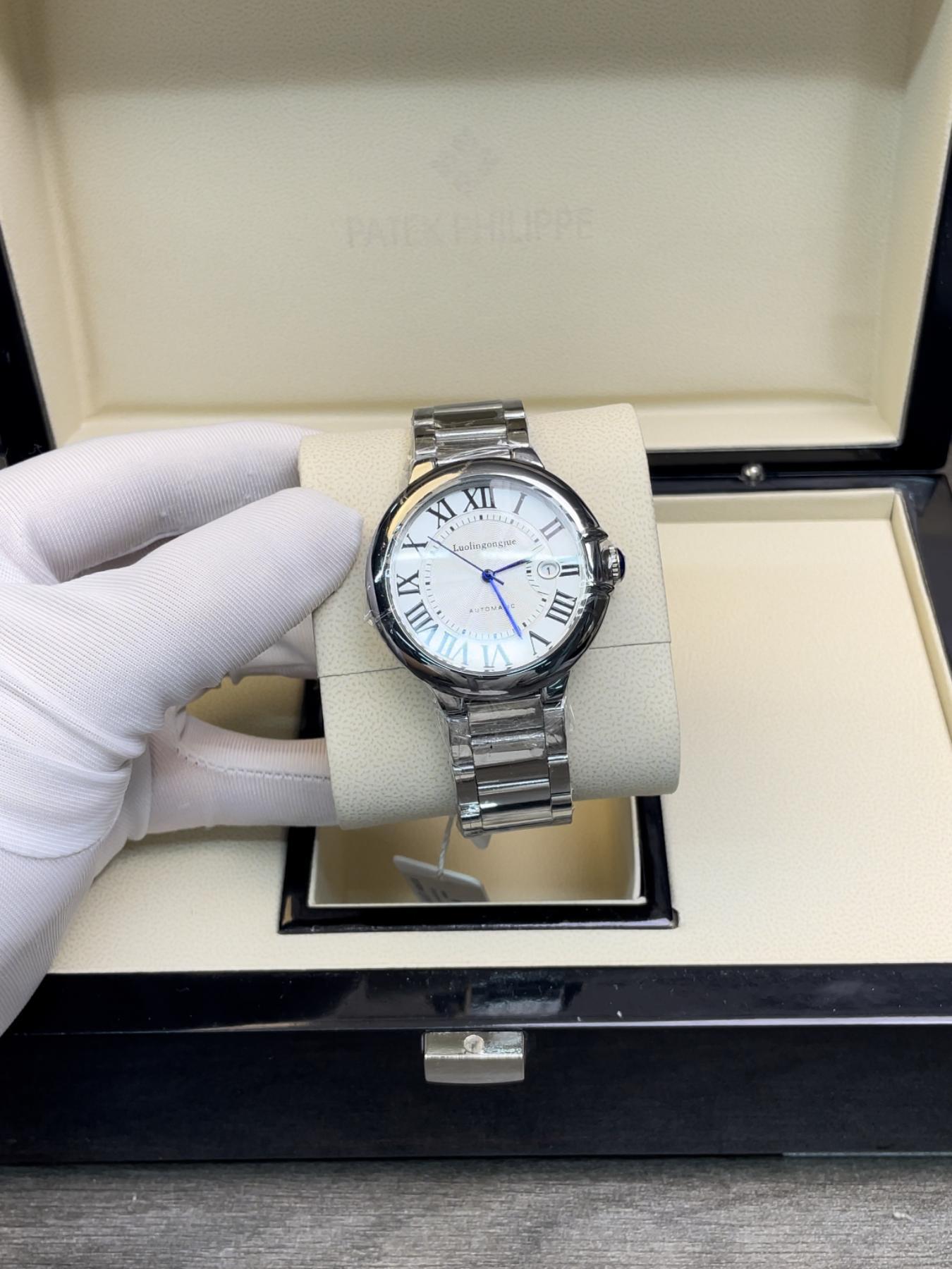 Men's Business Fashion Round Dial Analog Mechanical Watch, Stainless Steel Wristwatch, Fashion Watch for Party, Daily Clothing Decor, Trendy All-match & Exquisite Watch for Birthday Gift with Box