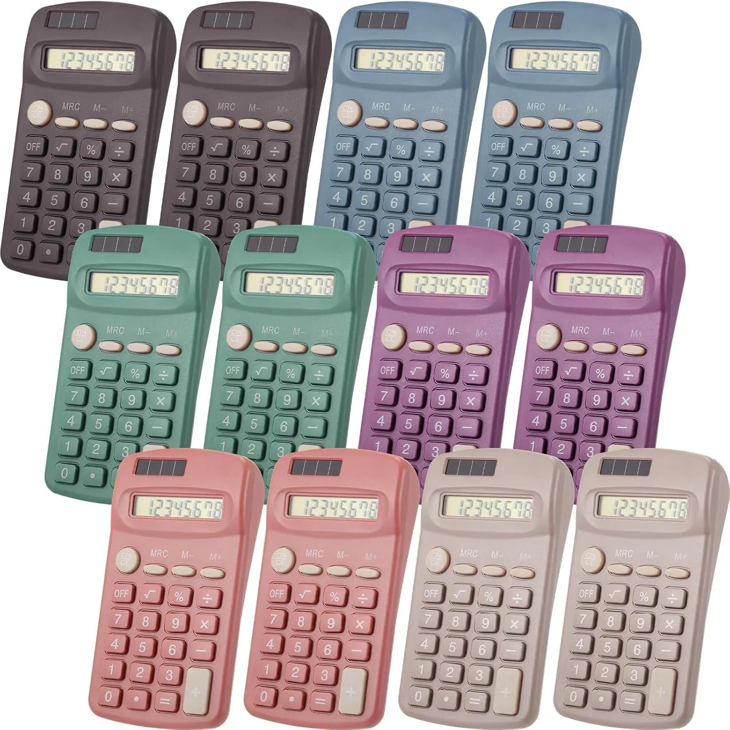 12 count Pocket Size Solar Calculators Bulk for Classroom Mini  Calculator Solar   Power 8 Digit Display for  Student School Office Accounting Tool