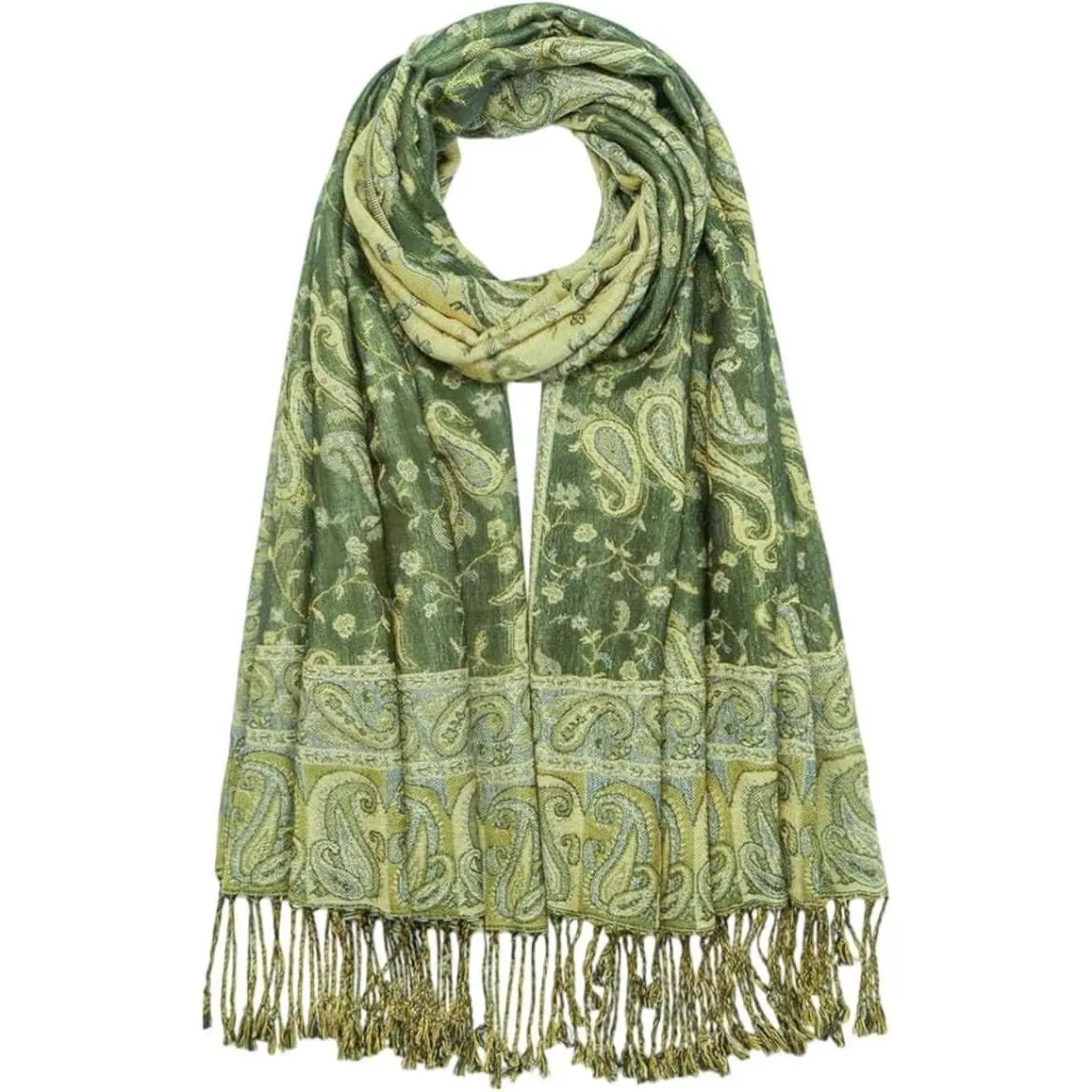 Women's Paisley Pashmina Shawl Wrap Scarf - Elegant Soft Lightweight for Evening Dress, Rave, Festival(Gift)