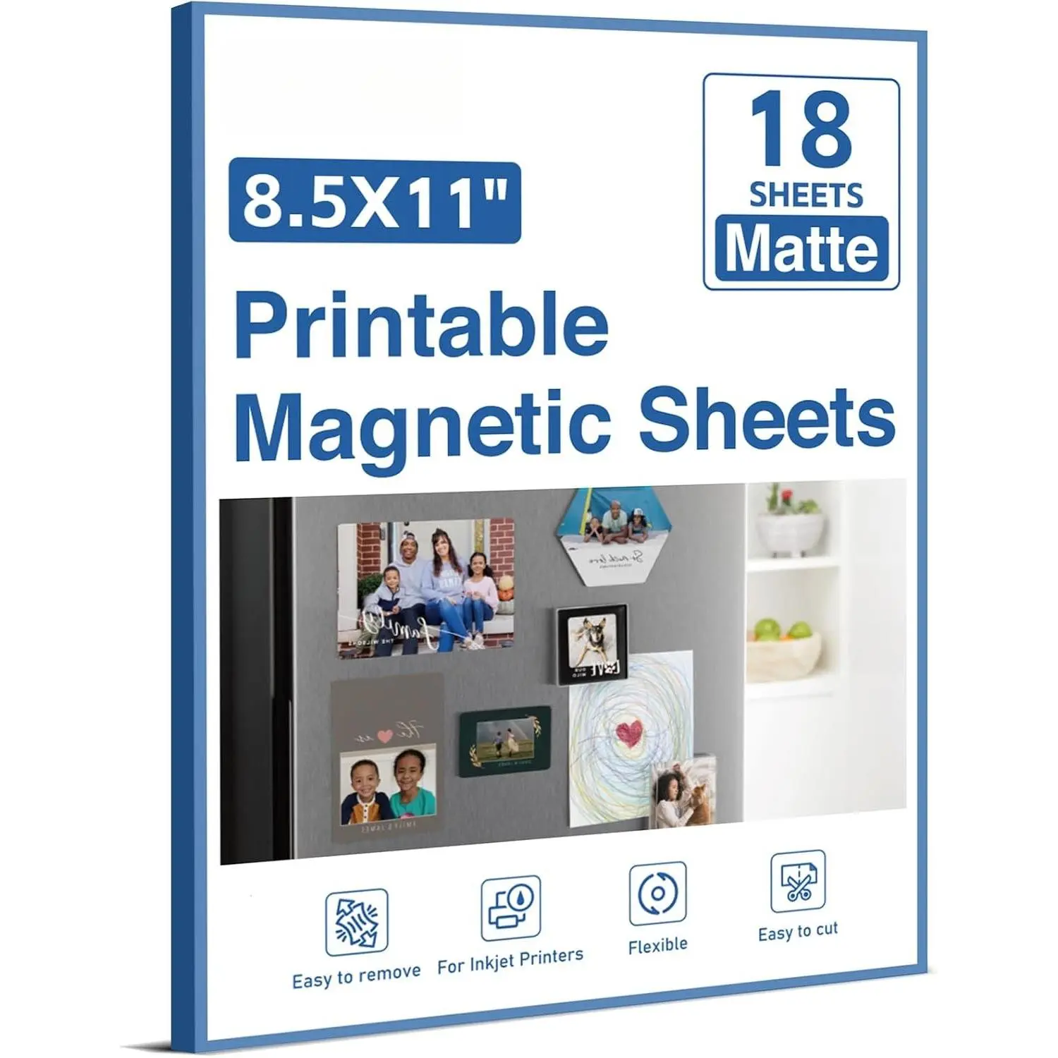 18 count Printable  Sheets 8.5x11 Inch Matte  Paper Sheet | Non Adhesive  Paper for Inkjet Printers, Flexible  Photos for DIY Crafts
